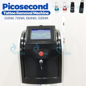 Q Switched ND YAG Laser Picosecond Picolaser Tattoo Spot Speckle Removal Pico Second Salon Anv￤nd utrustning med 4 huvuden