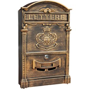 Bahçe Süslemeleri Ağır Alüminyum Kilitlenebilir Güvenli Posta Mektubu Post Kutusu Postbox Retro Metal Süs HW007 221128