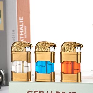 Creative Eagle Gas Lighter Personality Open Flame Lighter Refill Retro Grinding Wheel Flint Cigarette Unusual Lighter Smoking Gift