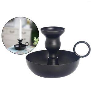 Candle Holders Black Wrought Iron Taper Holder Candlestick Dinner Decor Fits Led Candles