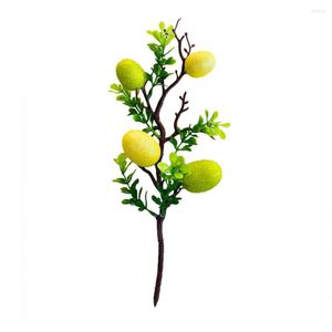 Decorative Flowers Egg Floral Centerpiece Artificial Branch Easter Decoration Living Room Bedroom Ornaments 34cm Colorful Plastic Model