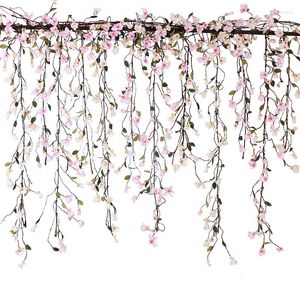 Kwiaty dekoracyjne 1PCS sztuczny winorośl Magnolia Silk Flower Strips Garland Plantas Artificials Para Decoracion na wesele ogród domowy