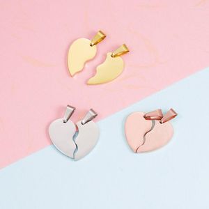 매력 Meetsoft 2PCS/세트 스테인레스 스틸 커플 광택있는 조각 가능한 로고 DIY 수제 목걸이 액세서리 제작