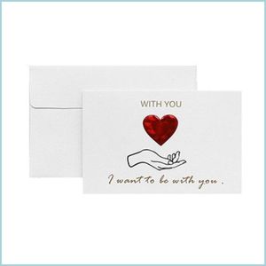 Greeting Cards Valentine Greeting Card Heart Printed Letters Bronzing Cards With Envelope Wedding Anniversary Gift Diy 165 Drop Deli Dhbpb
