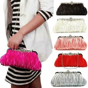 Evening Bags Women Crystal Clutch Bag Ladies Wedding Party Handbag Prom Purse Chain Ruffle Shoulder bag 221125