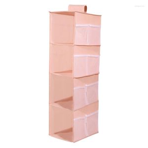 Caixas de armazenamento Organizador de armário pendurado e prateleiras de 4 prateleiras, armários da organização de roupas de guarda-roupa