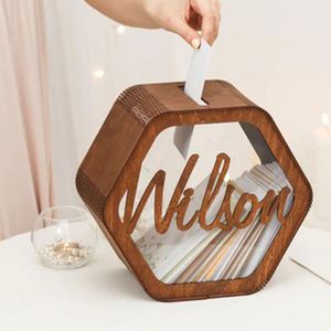 Outros artigos para festas de eventos Caixa de cartão de casamento Cerimônia de madeira Decorativo para recepção Convidados Rustic ing Well Presentes Caixa Postal 221128