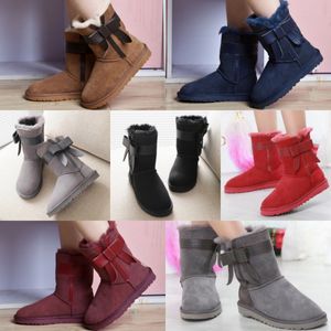 Botas infantis australia cl￡ssica girls sapatos designer lateral gravata borbole