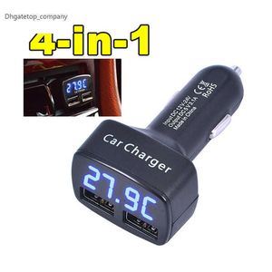 O mais novo carregador de carro Dual DC5V 3.1A USB com tens￣o/temperatura/adaptador de medidores de corrente Display digital