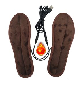 Sko delar tillbehör 1 par insoles elektriska uppvärmda varma strumpor fötter värmare usb fot vinter varmare mh56 camping vandring 221125