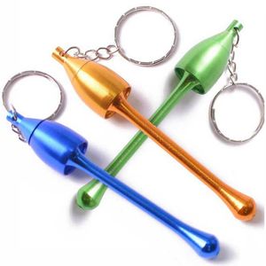 Portable aluminum alloy Keychain metal Smoking pipe Key ring mushroom pipe Keyring holder