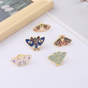 Brooches Creative Cartoon Insect Moon Phase Stars Moth Butterfly Hard Enamel Pin Badge Brooch Backpack Lapel Medal Woman Jewelry Gift