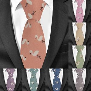 Bow Ties For Men Cotton Print Necktie Suits Mens Neck Tie Business Cravats 7cm Width Groom Neckties Cartoon