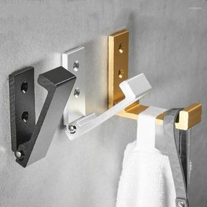 Hooks 1PC Wall-Mounted Space Aluminum Hanging Household Bathroom And Kitchen Supplies Storage Foldable Multi-Function Towel Coat