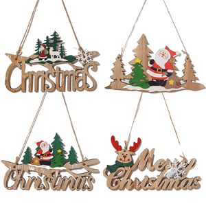 Christmas Decorations Merry Pendant Wooden Door Hanging Ornaments navidad Year Welcome Sign Decoration Happy 221125