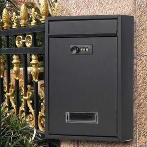 Garden Decorations Metal Locking Mailbox with Lock Iron for Gate Office Loading spaper 221128