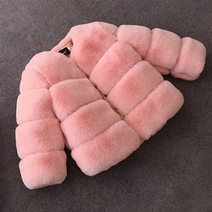 Kurtki Baby Girls Faux Fur Płaszcz Zimowy dzieci z długim rękawem kurtka świąteczna ciepłe dzieciaki odzież wierzchnia śniegu 221125