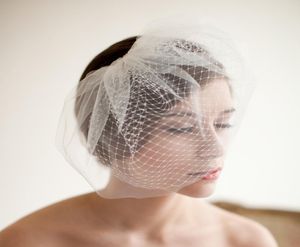 ヴィンテージバードケージの結婚式のベールは赤面する結婚式の髪の毛2層の短いブライダルヘッドピースブライダルベールv2017005468