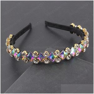 Bandas da cabeça 2021 Acessórios para cabelos da moda Luxo de luxo de luxo vintage Pérola Flor Flor Heads Homen Crystal Hair Band Drop Delivery Jewelr Dheop