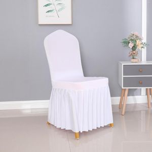 Chair Covers 10PCS Sun Skirt Stretch Cover Wedding Pleated Ruffled Lycra Elastic Party El Banquet Decoration