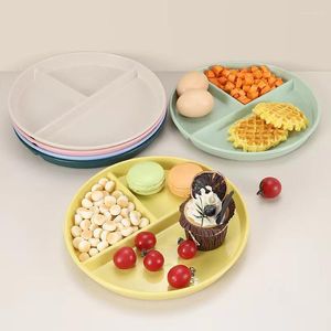 Plates Japanese Breakfast Grid Plate Reduced Fat Meal Quantitative Three Home Plastic Dining