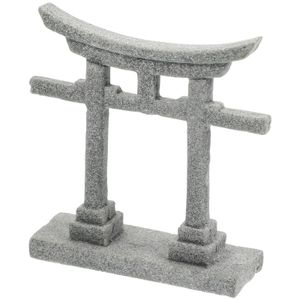 Garden Decorations Torii Gate Aquarium Miniature Japanese Garden Decor Shinto Shrine Landscape Ornament Tank Micro Sandstone Fish Decoration Crafts 221126