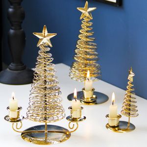 Decorações de Natal Metal Star Candlestic Estrela Tree Sculpture Sculpture Veller Decors Home Decoration Art Gift Navidad 221125