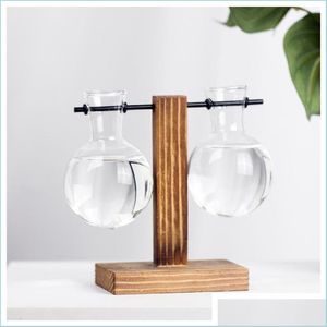 Vaser originalitet vas mode tr￤ram hydroponics glas transparent station￤ra ornament blomkruka botanik nya vaser ankomst 10 8s dhqt7