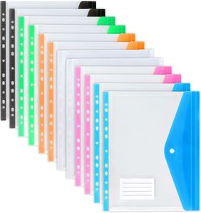 Arquivo Supplies A4 Tamanho Pastas de arquivos de plástico grandes carteiras coloridas Sacos de envelope de documentos coloridos para o escritório da escola Home possui 200 mais folhas 221128