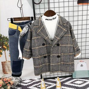 Mantel Baby Jungen Wolle Frühling Herbst Winter Kleidung Kinder Kleidung Jungen Mädchen Mittellange Britische Handsome Wolljacke 221125