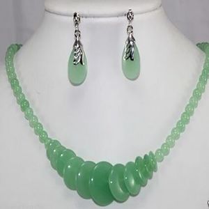 Vackra smycken Green Jade smycken halsband 17 