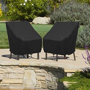 Chair Covers Garden Parkland Patio Dustproof BBQ Veranda UV Protection Stacking Black Cover Outdoor Furniture Waterproof