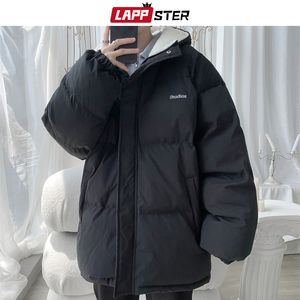 Herren Daunenparkas LAPPSTER Y2k Harajuku Fleece Winter Bubble Coat Windjacke Koreanische Streetwear Pufferjacke Schwarz Kapuzenjacken 221129