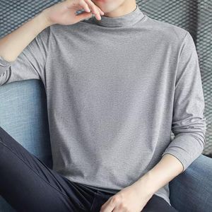 Herren-T-Shirts, eng anliegendes, bequemes Basic-Männer-Herbst-T-Shirt in reiner Farbe für den täglichen Gebrauch