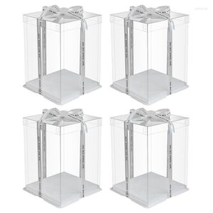 Gift Wrap Cake Boxes Clear Tall Containers Transparent Carrier Para F￶delsedag med efterr￤tt cupcakes Bases Bakery Inch Pastry