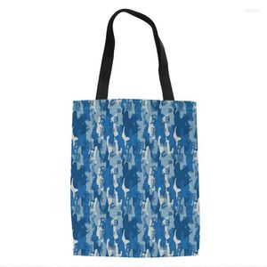 Kvällspåsar Student Fashion Canvas Axel 3D Custom Camouflage Mönster för damer Shopping Stor kapacitet Pouch Livsmedelsväska Män