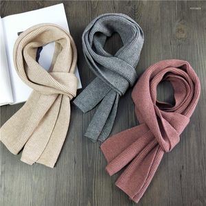 Scarves Korean Fashion Winter Warm Cashmere Scarf Women Solid Color Knitted Long Female Simple Luxury Neckerchief Men