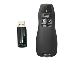 Ny R400 24GHz USB Wireless Presenter Red Laser Pointer PPT Remote Control för PowerPoint Presentation DHL 6318073