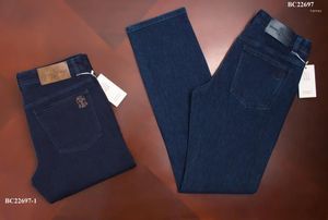 Jeans masculinos oechsli algodão grosso Homens 2022 Autumn Winter Border Bordado de alta qualidade Tamanho grande 31-40