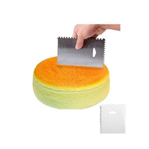 Baking Pastry Tools 6Pcs/Set Cake Scraper Stainless Steel Edge Decorating Comb Icing Smoother Buttercream Side Polisher Bakeware T Dhfbx