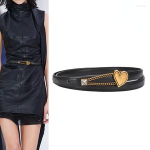 Belts Women's Design Sense Of Niche Style Paper Clip Love Button Fashion Luxury Personality With Suit Jeans Waistband