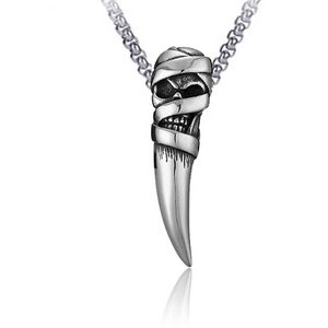 Collana con ciondolo a forma di dente di teschio di mummia Collane in acciaio inossidabile argento antico per donna Uomo Hiphop Fashion Fine Jewelry
