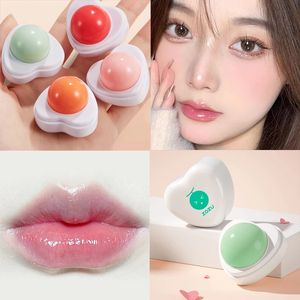 Party Supplies 4Color Natural Strawberry Peach Ball Lip Balm Lip Gloss Fruit Flavour Hydrating Makeup Balls Lipstick Embellish Cosmetic