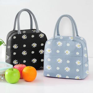 Förvaringspåsar 1 PC Daisy Lunchväska Stora kvinnor Oxford Food Picnic Isolated Fresh Thermal Box Tote Isolation