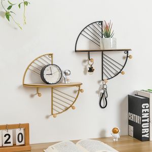 Nyhetsartiklar Nordic Iron Art Wall Hanging Storage Rack Creative Storage Display Shelf Living Room Decor Frame Office Hemtillbehör 221129