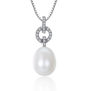 Modna retro perel wisiorek S925 Srebrny mikro zestaw cyrkon łańcuch Naszyjnik europejski kobietę obroża