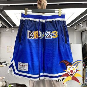 メンズショーツブルーRRR123バスケットボールショーツメンズ女性刺繍RRR 123ボードショートパンツ通気性ブリーチT221129 T221129