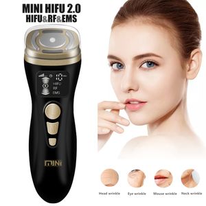 Hemskönhetsinstrument 2.0 Mini HIFU Machine Skin Care RF Radio Frekvens EMS Microwrent för att dra åt att lyfta slappa rynkor möter massager 221128