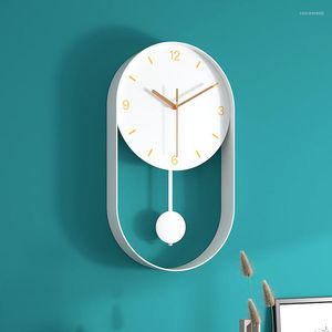 Wall Clocks Nordic Modern Living Room With Pendulum Large Silent Clock Metal Watches Decoration Gift Ideas