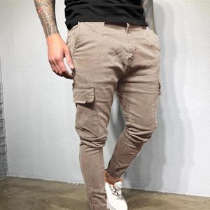 Herrenhose Cargo Einfarbig Enge Knöchel All Match Bleistift Herbst Für Den Täglichen Gebrauch